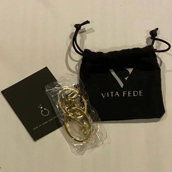 Vita Fede Gold Multi-style Cassio Earrings, New - Picture 4 of 4